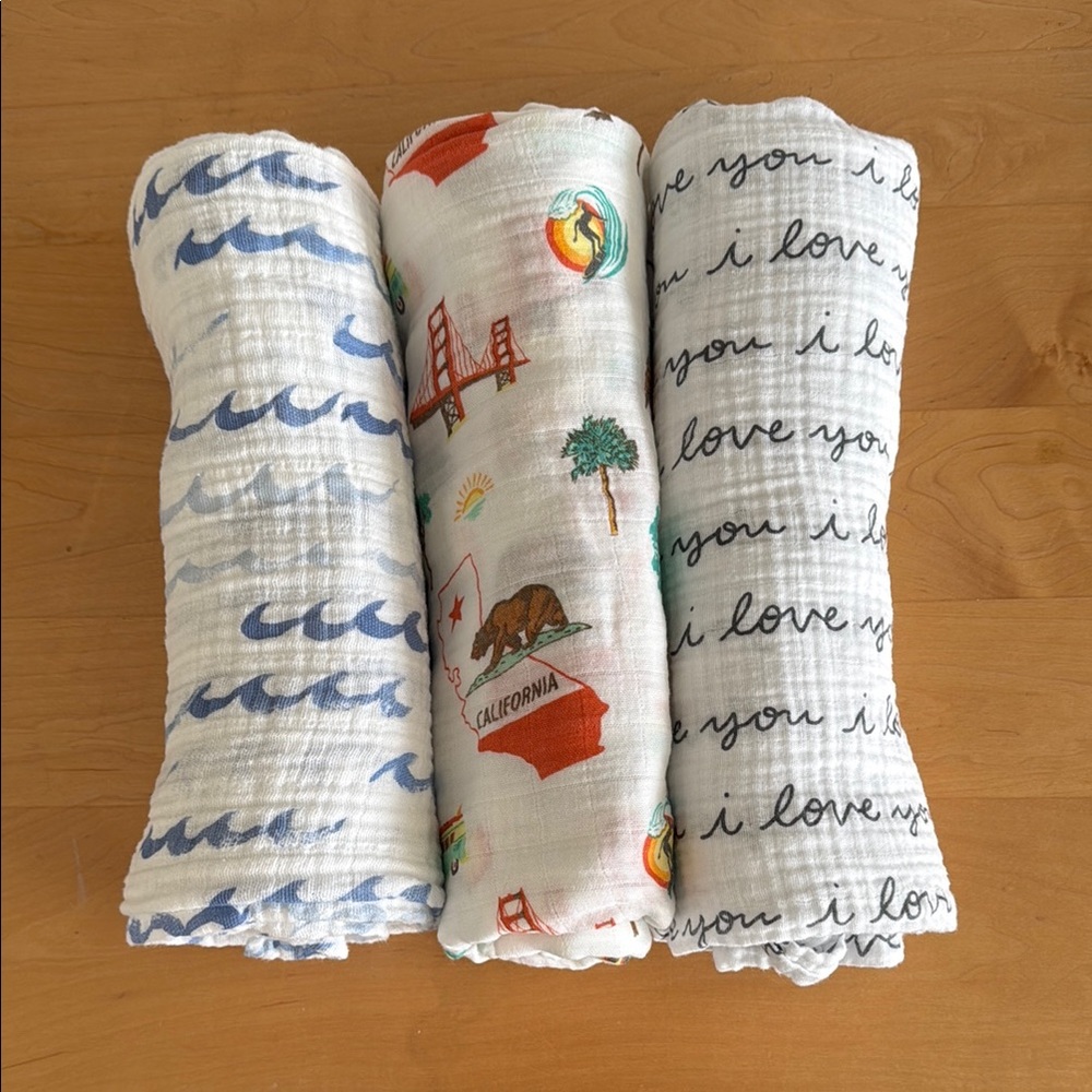 Set of 3 Printed Swaddle Blankets